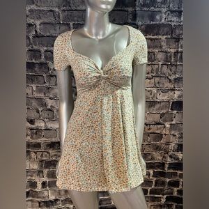 White Floral Print Summer Babydoll Jumper Romper